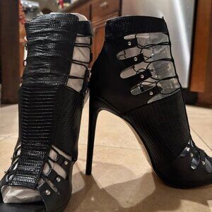 Bebe black peep toe heels